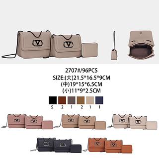 Kits 3 Bolsas Feminina (Bolsa maior+Bolsa média+Carteira)